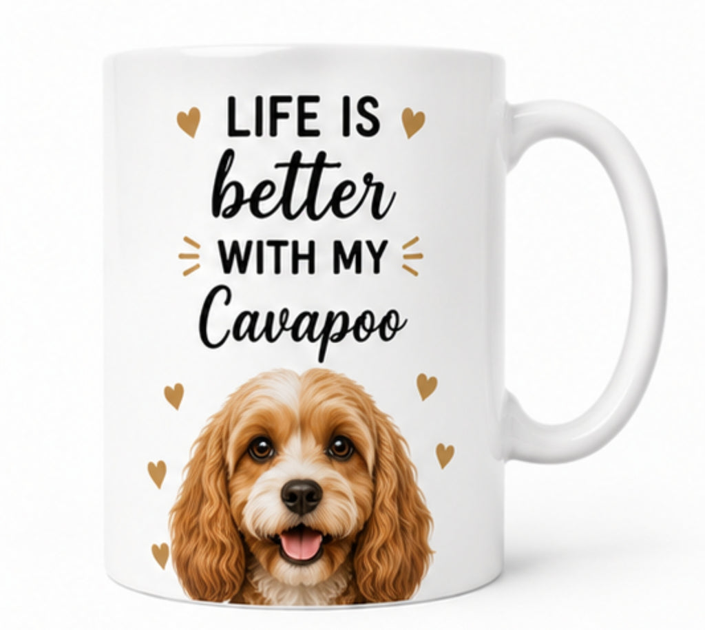 Life Is Better With My Cavapoo Coffee Mug | Gift for Cavapoo| Dog Lover Mug