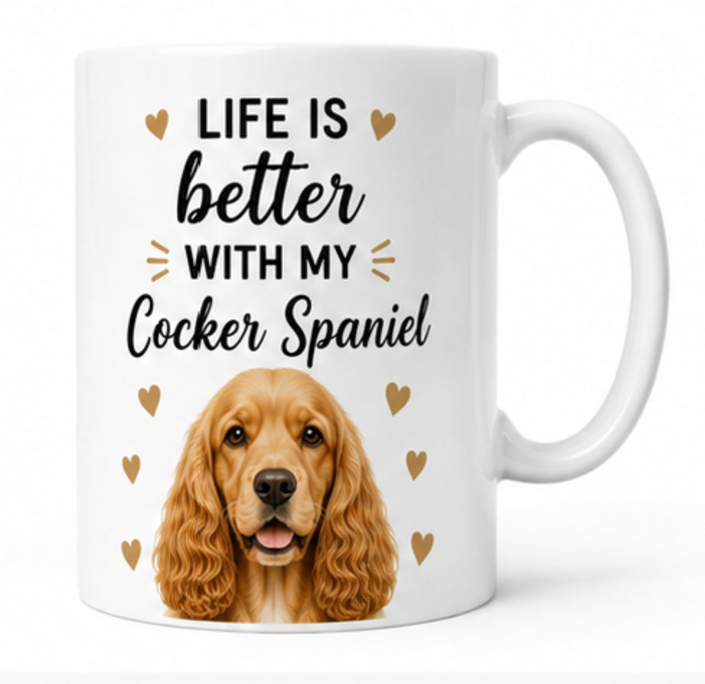 Life Is Better With My Cocker Spaniel Coffee Mug | Gift for Cocker Spaniel Owners | Dog Lover Mug
