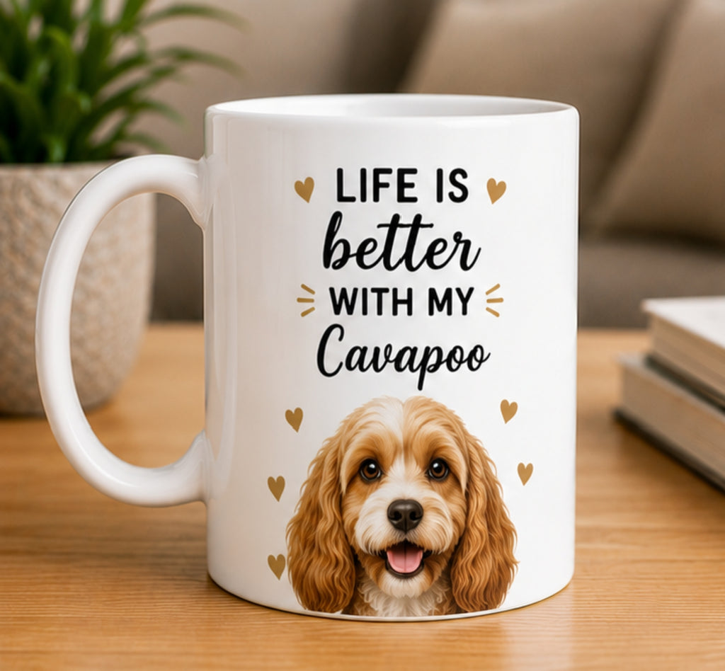 Life Is Better With My Cavapoo Coffee Mug | Gift for Cavapoo| Dog Lover Mug
