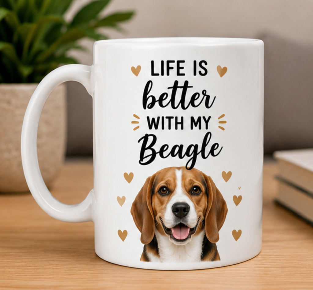 Life Is Better With My Beagle Coffee Mug | Gift for Beagle | Dog Lover Mug