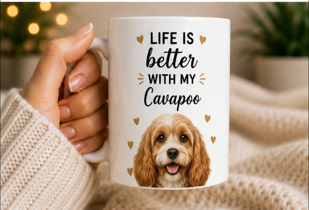 Life Is Better With My Cavapoo Coffee Mug | Gift for Cavapoo| Dog Lover Mug