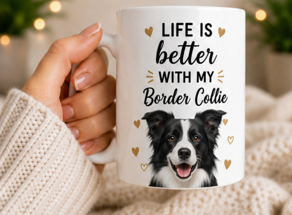 Life Is Better With My Border Collie Coffee Mug | Gift for Border Collie| Dog Lover Mug