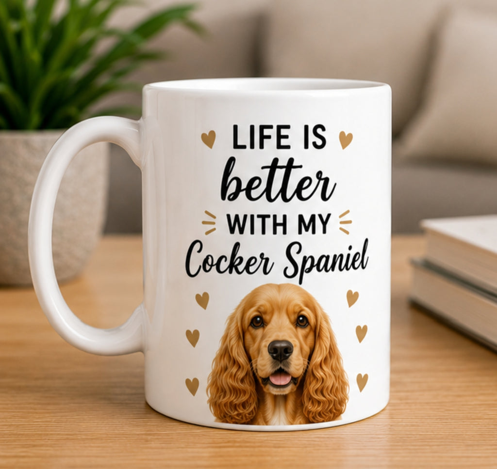 Life Is Better With My Cocker Spaniel Coffee Mug | Gift for Cocker Spaniel Owners | Dog Lover Mug
