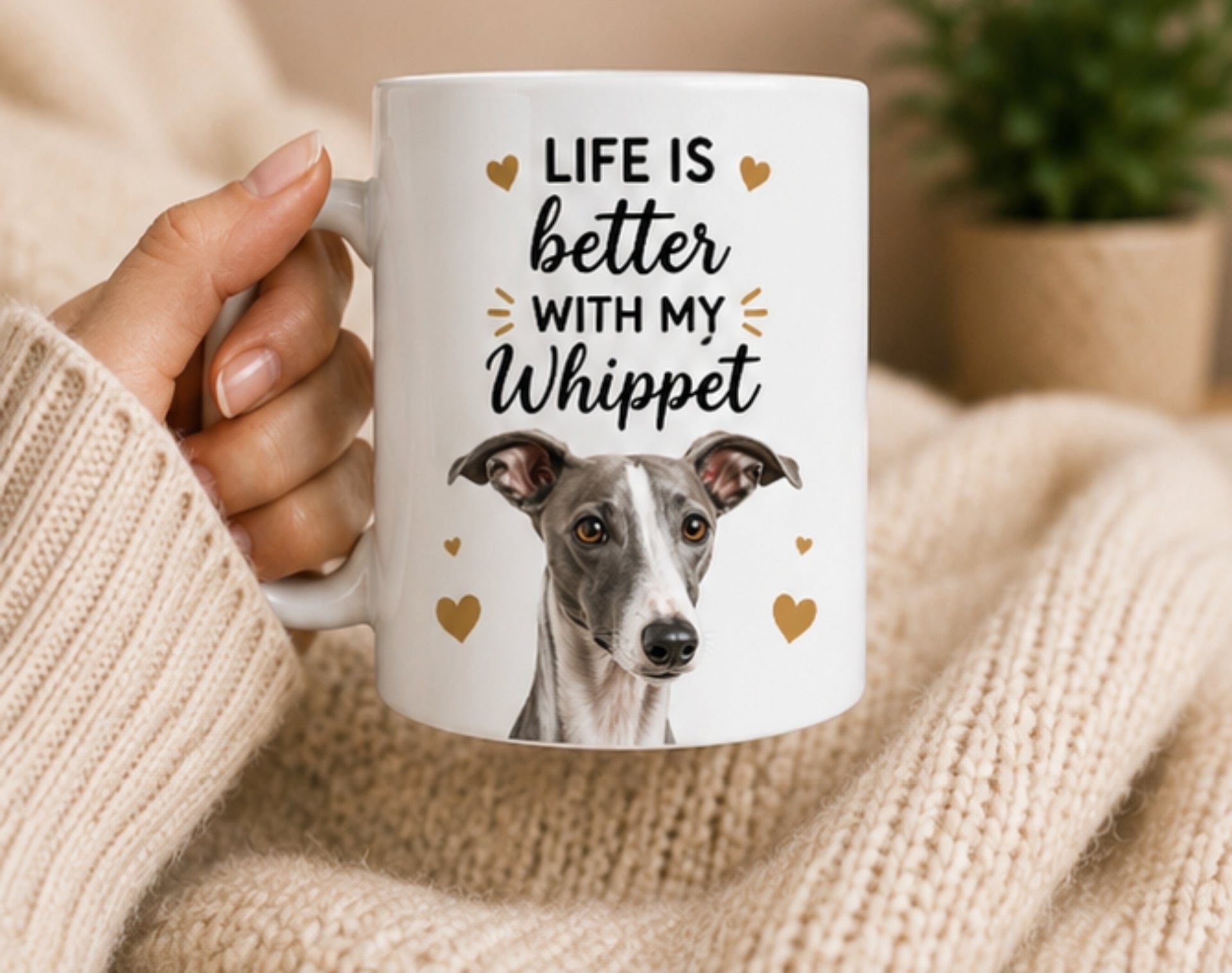 Life Is Better With My Whippet |Coffee Mug | Gift for Whippet | Dog Lover Mug