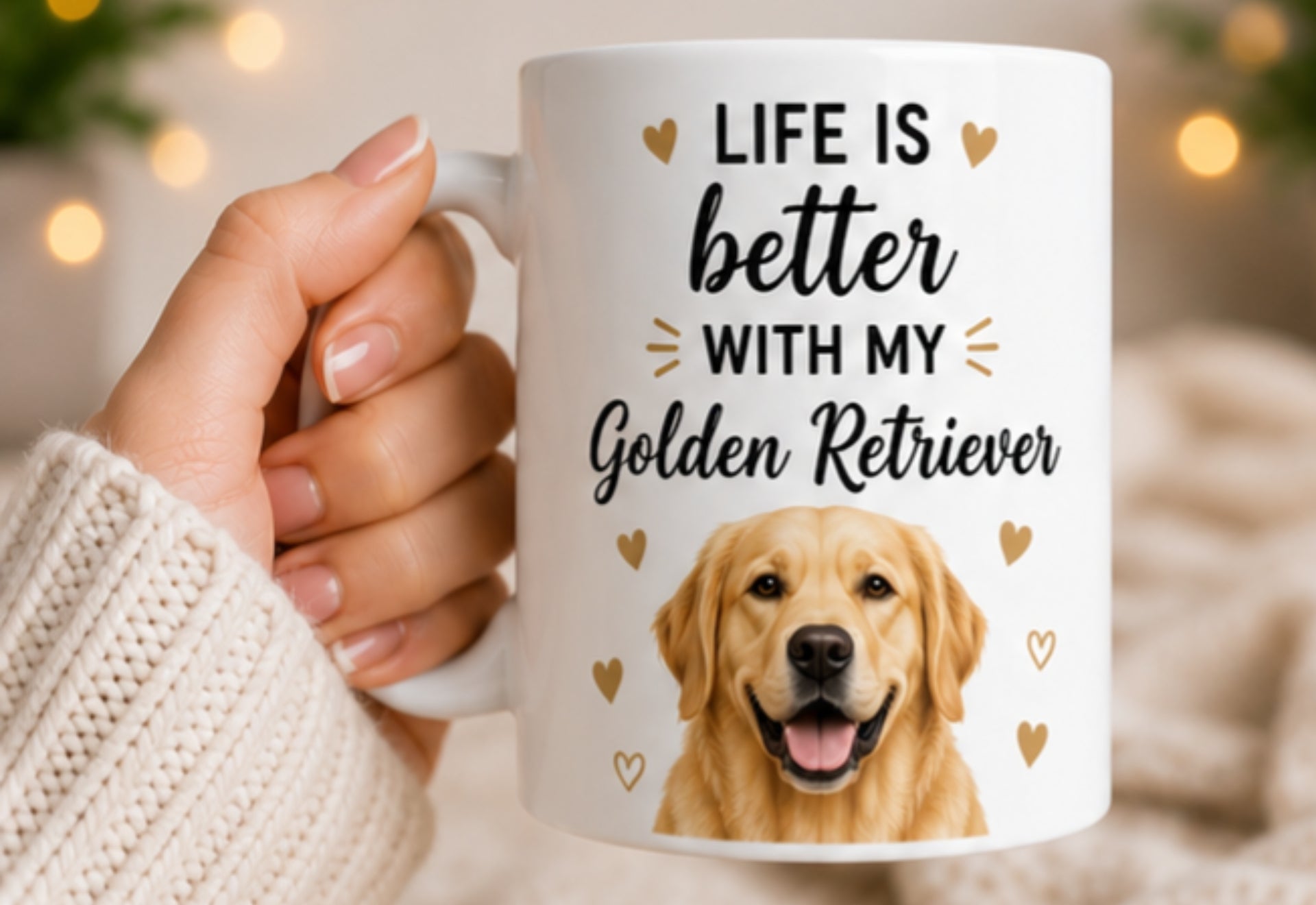 Life Is Better With My Golden Retriever Coffee Mug | Gift for Golden Retriever Owners | Dog Lover Mug